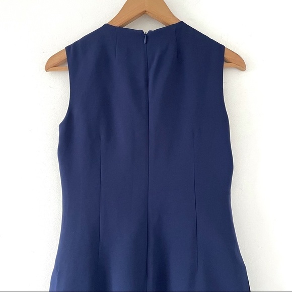 Theory Malkan Pleated Skirt Navy Crepe Dress - Picture 8 of 11